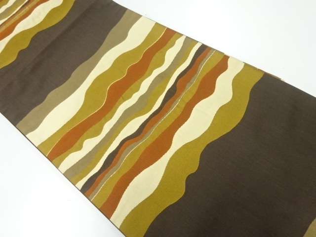 JAPANESE FUKURO OBI / WOVEN WAVY STRIPE